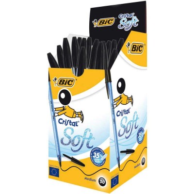 BOITE DE 50 STYLOS BILLE BIC CRISTAL NOIR