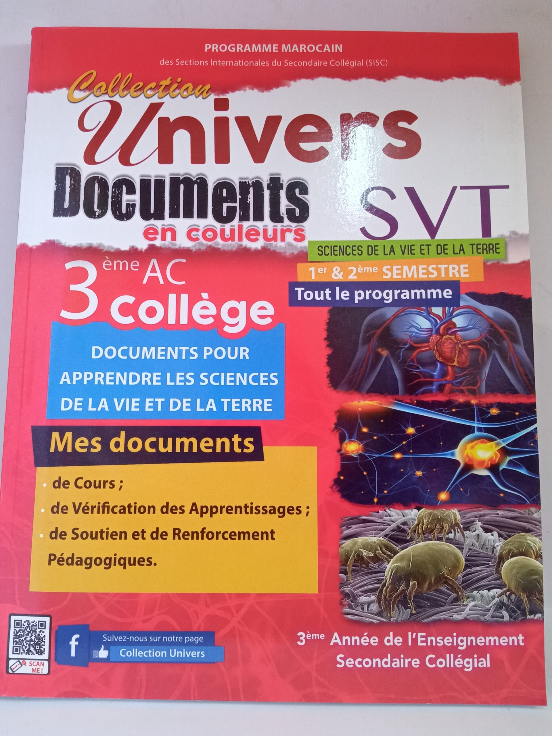 Univers SVT  document et cahier d'activité  3 AC