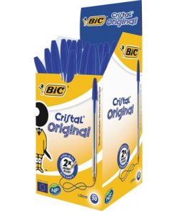 BOITE DE 50 STYLOS BILLE BIC CRISTAL BLEU