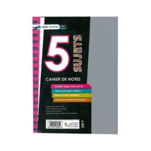 Cahier en spirale de 5 sujets A4 BLEU MARINE 240 pages